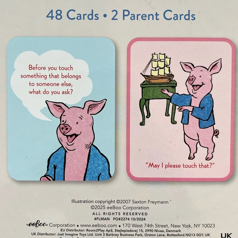 eeBoo Good Manners Conversation Flash Cards NWT Etiquette Game Polite Behavior